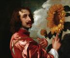 Anthony van Dyck - Self Portrait With a Sunflower showing the gold collar and medal King Charles I gave him in 1633.